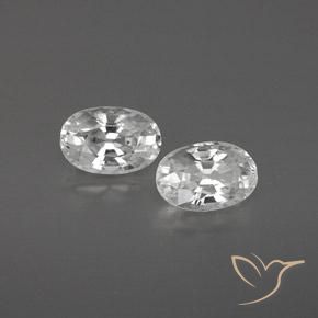 1.61 ct natürliche Weiß Zirkon-Edelsteine, Oval, VVS-VS