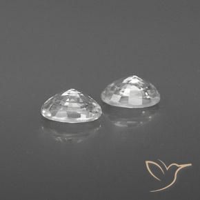 1.61 ct natürliche Weiß Zirkon-Edelsteine, Oval, VVS-VS