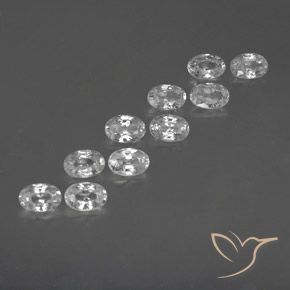 7.43 ct natürliche Weiß Zirkon-Edelsteine, Oval, VVS-VS