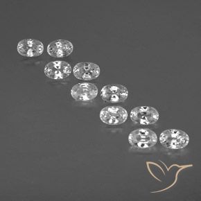 8.15ctw Natürlicher Weiß Zirkon, Oval, VVS-VS