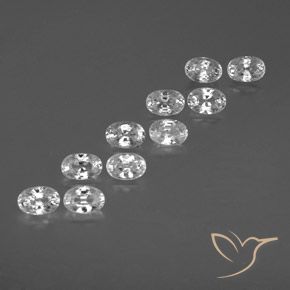 8.15 ct natürliche Weiß Zirkon-Edelsteine, Oval, VVS-VS