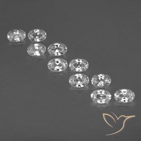 7.67ctw Natürlicher Weiß Zirkon, Oval, VVS-VS