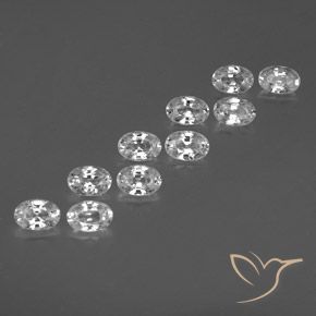 7.67 ct natürliche Weiß Zirkon-Edelsteine, Oval, VVS-VS