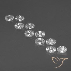 7.34ctw Natürlicher Weiß Zirkon, Oval, VVS-VS