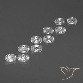 7.34 ct natürliche Weiß Zirkon-Edelsteine, Oval, VVS-VS