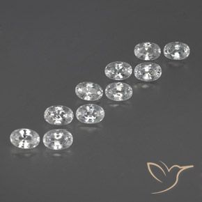 8.67 ct natürliche Weiß Zirkon-Edelsteine, Oval, VVS-VS