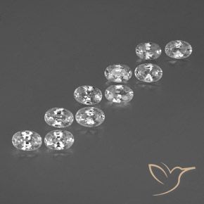 7.97 ct natürliche Weiß Zirkon-Edelsteine, Oval, VVS-VS