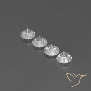 3.71 ct natürliche Weiß Zirkon-Edelsteine, Runden, VVS-VS