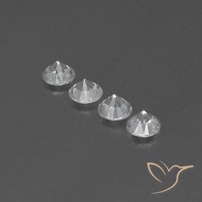 3.81 ct natürliche Weiß Zirkon-Edelsteine, Runden, VVS-VS