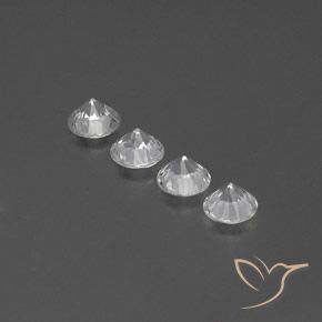 3.76 ct natürliche Weiß Zirkon-Edelsteine, Runden, VVS-VS