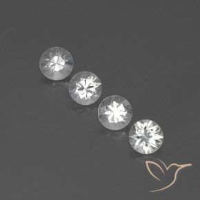 3.84ctw Natürlicher Weiß Zirkon, Runden, VVS-VS