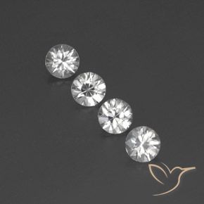 3.80ctw Natürlicher Weiß Zirkon, Runden, VVS-VS