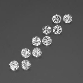  ct natürliche weißer Zirkon-Edelsteine, Rundschliff, VVS-VS