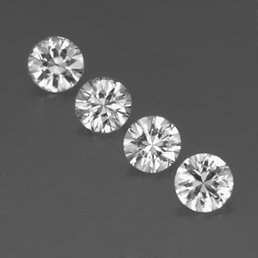 3.37 ct natürliche Weiß Zirkon-Edelsteine, Rund Schliff, VVS-VS