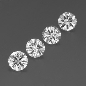 3.37 ct natürliche Weiß Zirkon-Edelsteine, Rund Schliff, VVS-VS