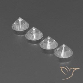 3.84 ct natürliche Weiß Zirkon-Edelsteine, Runden, VVS-VS