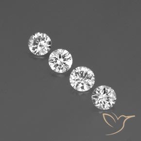 3.52ctw Natürlicher Weiß Zirkon, Runden, VVS-VS