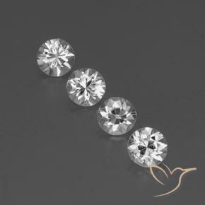 3.98ctw Natürlicher Weiß Zirkon, Runden, VVS-VS