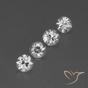 3.98 ct natürliche Weiß Zirkon-Edelsteine, Runden, VVS-VS