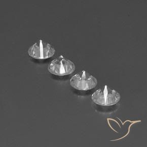 3.98 ct natürliche Weiß Zirkon-Edelsteine, Runden, VVS-VS