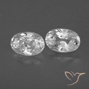1.76 ct natürliche Weiß Zirkon-Edelsteine, Oval, VVS-VS