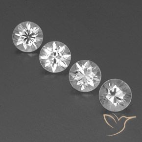 3.63ctw Natürlicher Weiß Zirkon, Runden, VVS-VS