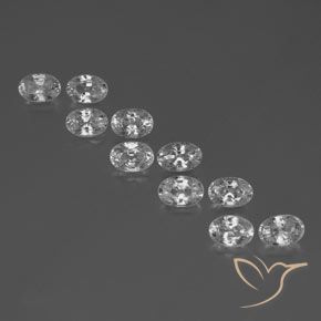 7.42ctw Natürlicher Weiß Zirkon, Oval, VVS-VS