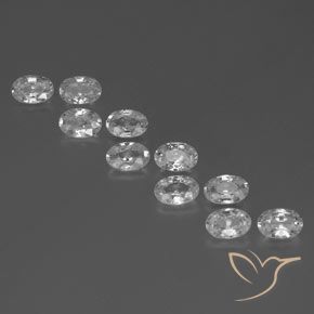 6.91ctw Natürlicher Weiß Zirkon, Oval, VVS-VS