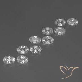 7.61 ct natürliche Weiß Zirkon-Edelsteine, Oval, VVS-VS