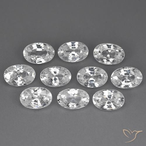 7.20 ct natürliche Weiß Zirkon-Edelsteine, Oval, VVS-VS