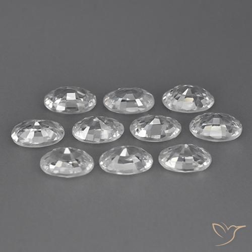 7.20 ct natürliche Weiß Zirkon-Edelsteine, Oval, VVS-VS