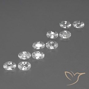 7.34 ct natürliche Weiß Zirkon-Edelsteine, Oval, VVS-VS