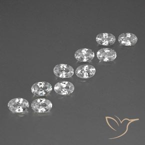 7.50 ct natürliche Weiß Zirkon-Edelsteine, Oval, VVS-VS