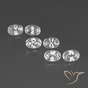 5.19ctw Natürlicher Weiß Zirkon, Oval, VVS-VS