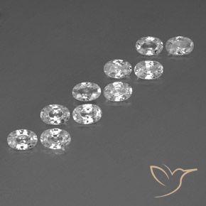 6.94 ct natürliche Weiß Zirkon-Edelsteine, Oval, VVS-VS