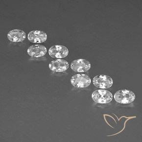 7.59ctw Natürlicher Weiß Zirkon, Oval, VVS-VS