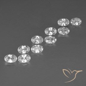 7.59 ct natürliche Weiß Zirkon-Edelsteine, Oval, VVS-VS