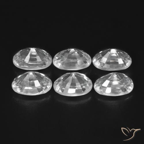 5.24 ct natürliche Weiß Zirkon-Edelsteine, Oval, VVS-VS