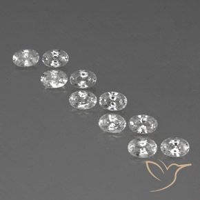 7.55ctw Natürlicher Weiß Zirkon, Oval, VVS-VS