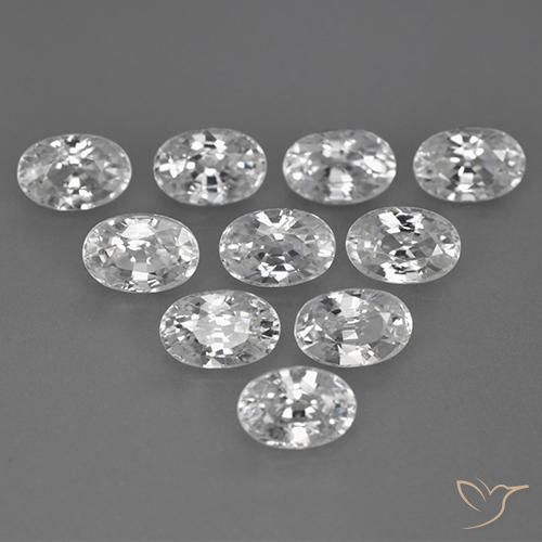 8.33 ct natürliche Weiß Zirkon-Edelsteine, Oval, VVS-VS