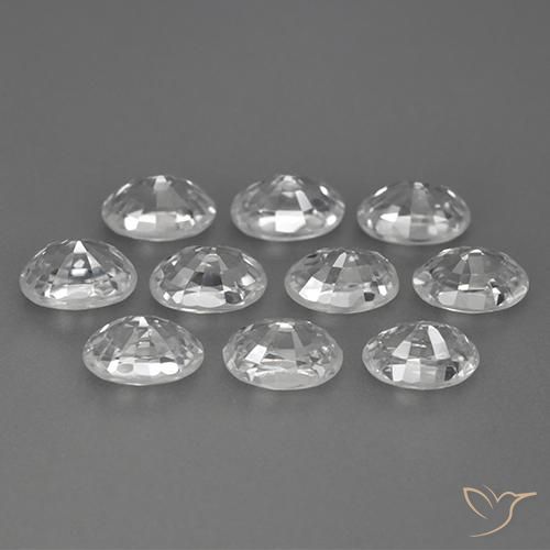 8.33 ct natürliche Weiß Zirkon-Edelsteine, Oval, VVS-VS