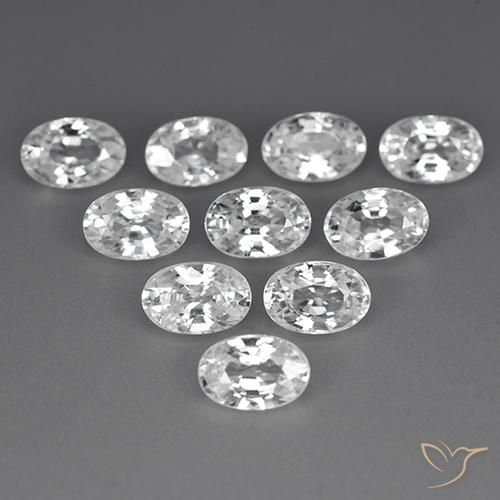 7.43ctw Natürlicher Weiß Zirkon, Oval, VVS-VS