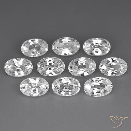 7.43 ct natürliche Weiß Zirkon-Edelsteine, Oval, VVS-VS