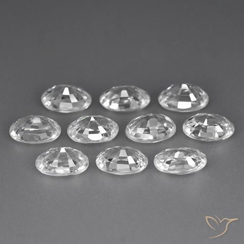 7.43 ct natürliche Weiß Zirkon-Edelsteine, Oval, VVS-VS