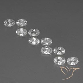 7.50ctw Natürlicher Weiß Zirkon, Oval, VVS-VS