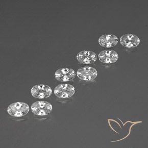 7.64 ct natürliche Weiß Zirkon-Edelsteine, Oval, VVS-VS