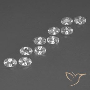 7.58 ct natürliche Weiß Zirkon-Edelsteine, Oval, VVS-VS