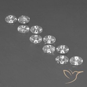 7.51ctw Natürlicher Weiß Zirkon, Oval, VVS-VS