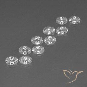 7.49 ct natürliche Weiß Zirkon-Edelsteine, Oval, VVS-VS