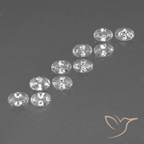 7.93 ct natürliche Weiß Zirkon-Edelsteine, Oval, VVS-VS